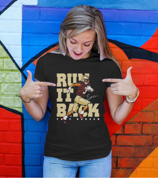 Run It Back Trey Benson Signature Football Player Action T-Shirt