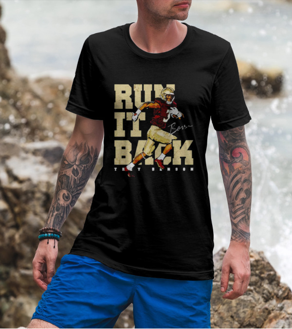 Run It Back Trey Benson Signature Football Player Action T-Shirt
