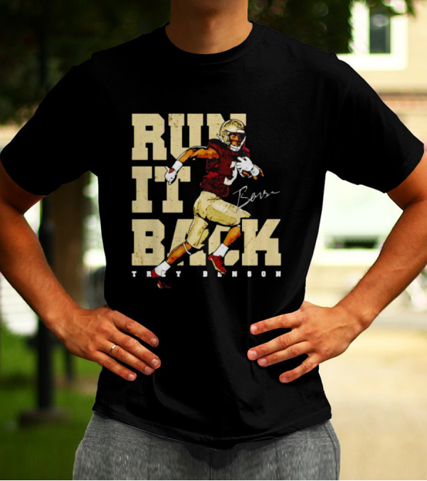 Run It Back Trey Benson Signature Football Player Action T-Shirt