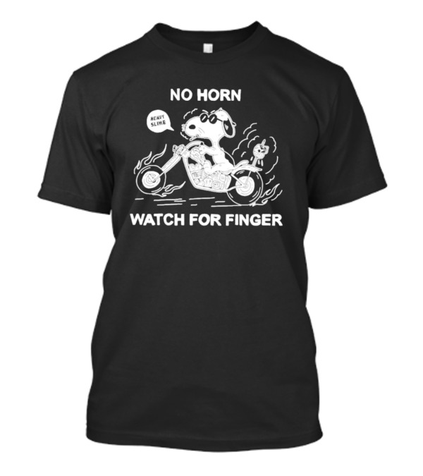 No Horn Watch For Finger Snoopy Heavy Slime T-Shirt