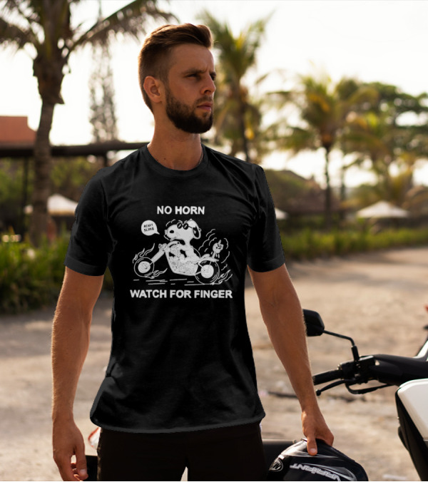 No Horn Watch For Finger Snoopy Heavy Slime T-Shirt