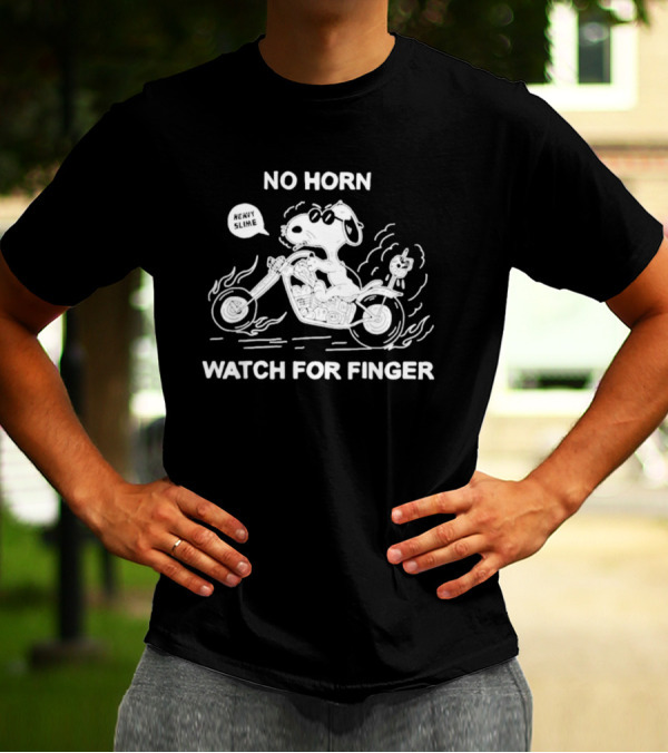 No Horn Watch For Finger Snoopy Heavy Slime T-Shirt