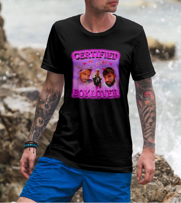 Certified Boy Lover Drake Airplane Pink Hearts T-Shirt