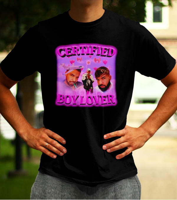 Certified Boy Lover Drake Airplane Pink Hearts T-Shirt