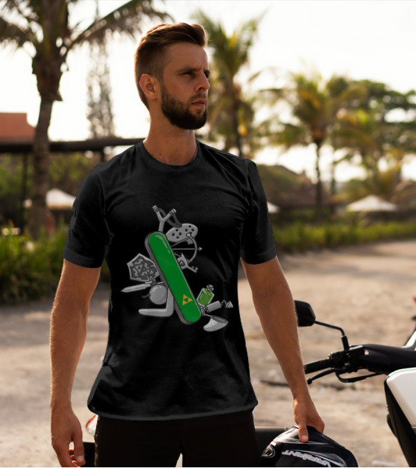Hyrule Army Knife Multi-Tool Legend Of Zelda Iconic Symbols T-Shirt