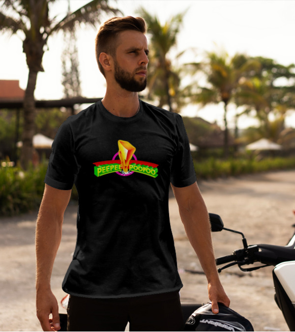 Peepee Poopoo Lightning Bolt With Power Rangers T-Shirt