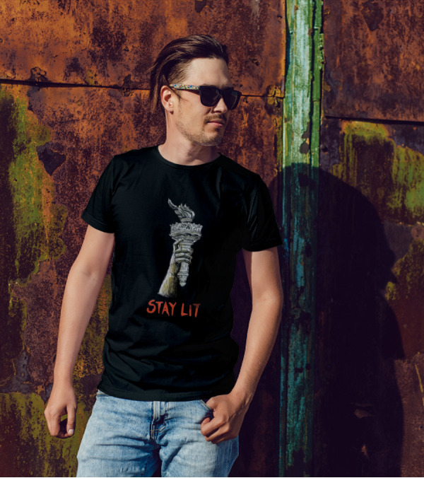 Say No To Autocracy And Fascism Stay Lit Torch Of Liberty T-Shirt