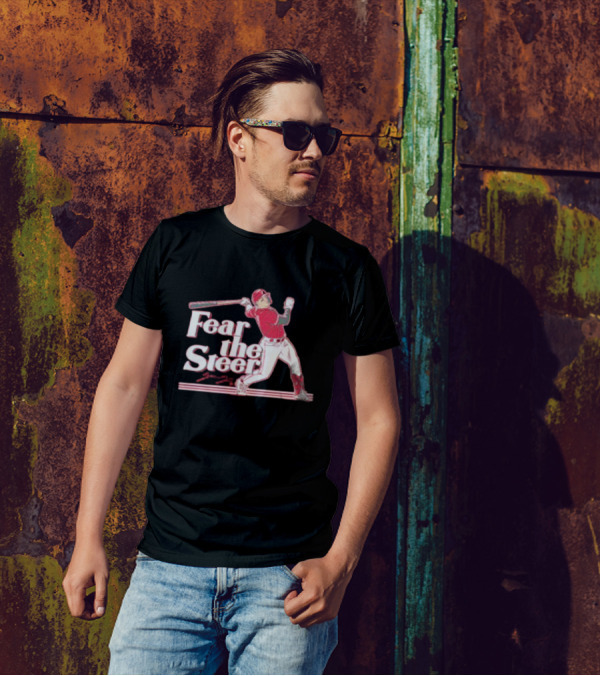 Spencer Steer Fear The Steer Signature Baseball Player T-Shirt