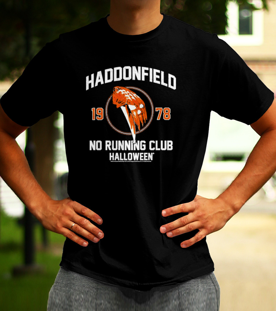 Haddonfield 1978 No Running Club Halloween Pumpkin Knife T-Shirt