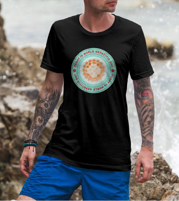 Today Is World Hepatitis Day Circular Design With Virus Representation T-Shirt