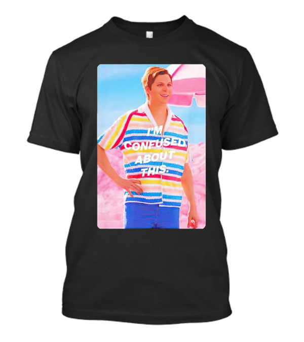 Barbie Allan I'm Confused About This Text Retro Striped T-Shirt