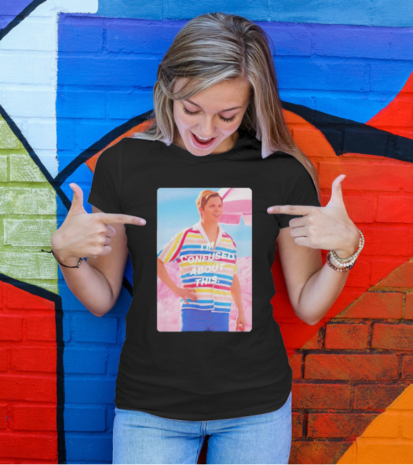 Barbie Allan I'm Confused About This Text Retro Striped T-Shirt