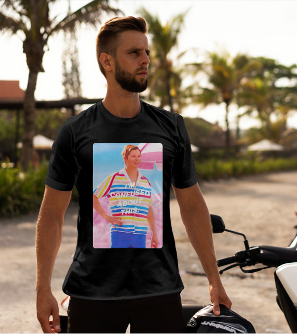 Barbie Allan I'm Confused About This Text Retro Striped T-Shirt