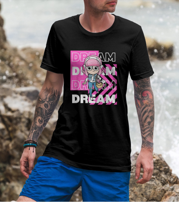 Dream Remix Pink Headphones Girl T-Shirt