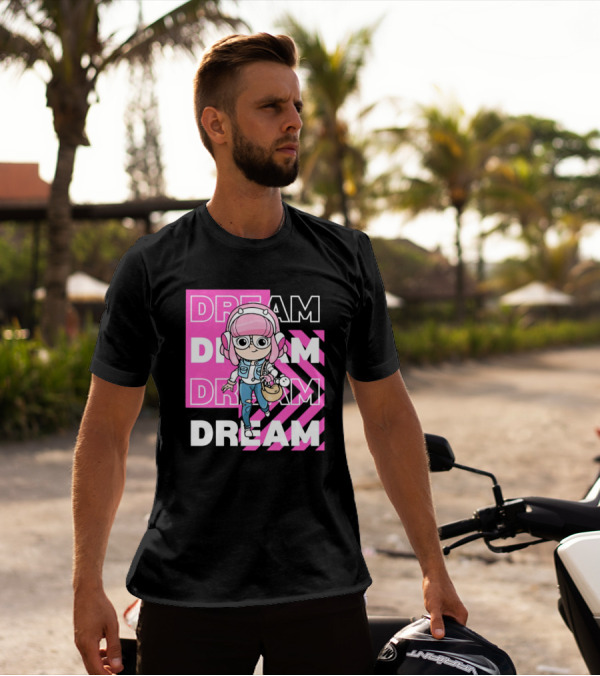 Dream Remix Pink Headphones Girl T-Shirt