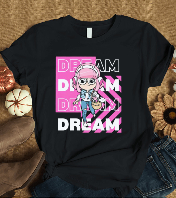 Dream Remix Pink Headphones Girl T-Shirt