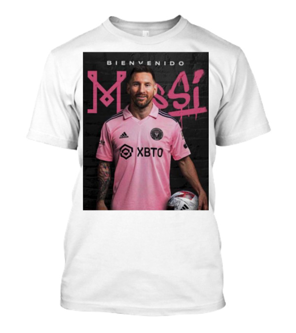 Bienvenido Messi Inter Miami CF Pink Soccer Jersey T-Shirt