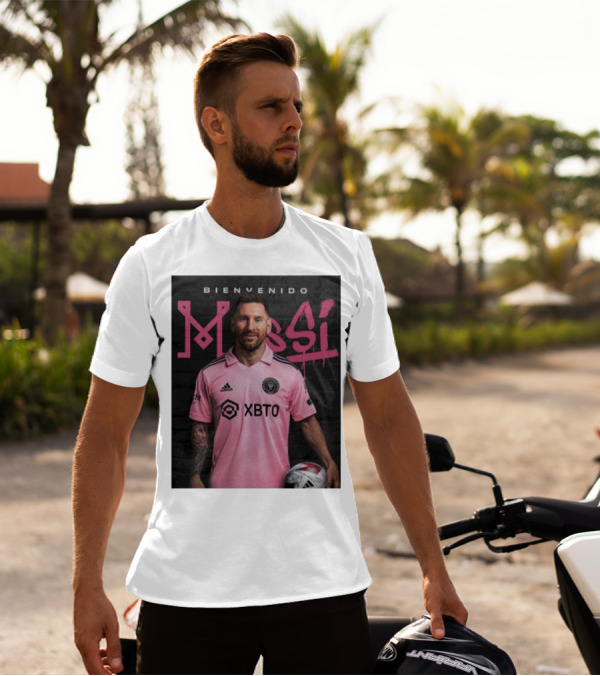 Bienvenido Messi Inter Miami CF Pink Soccer Jersey T-Shirt