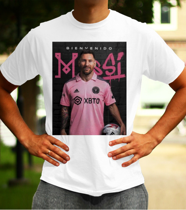 Bienvenido Messi Inter Miami CF Pink Soccer Jersey T-Shirt