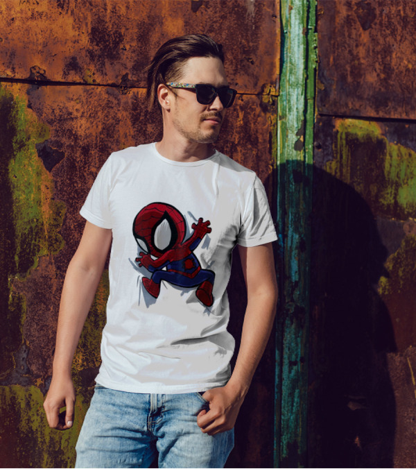 Portable Spider-Man Chibi Clinging Action T-Shirt