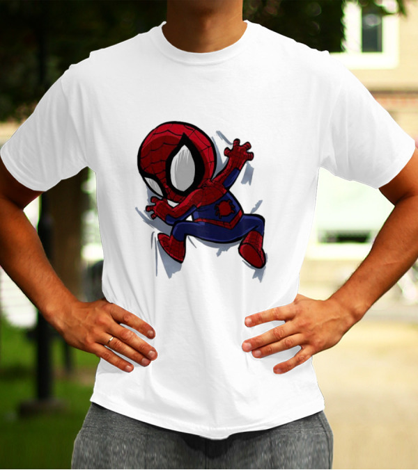 Portable Spider-Man Chibi Clinging Action T-Shirt