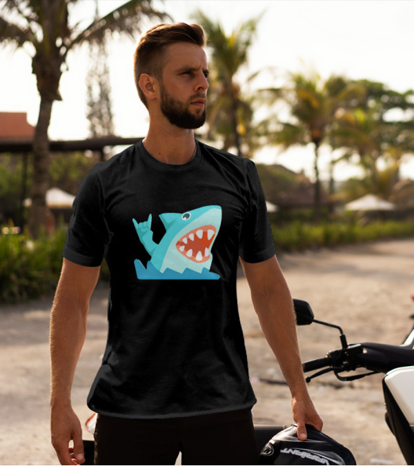 Shark Devil Horns Rock Gesture T-Shirt