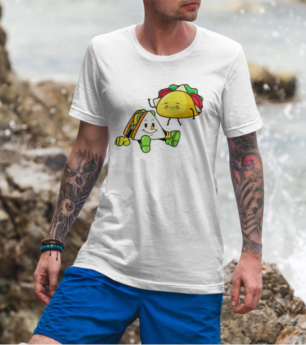 Tacos Friendship Day Happy Taco And Sandwich Duo T-Shirt