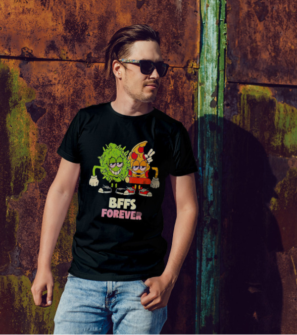 BFFS Forever Weed And Pizza Friendship T-Shirt