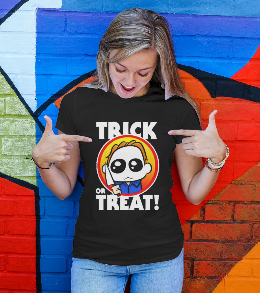 Michael Myers Chibi Trick Or Treat Halloween Character T-Shirt