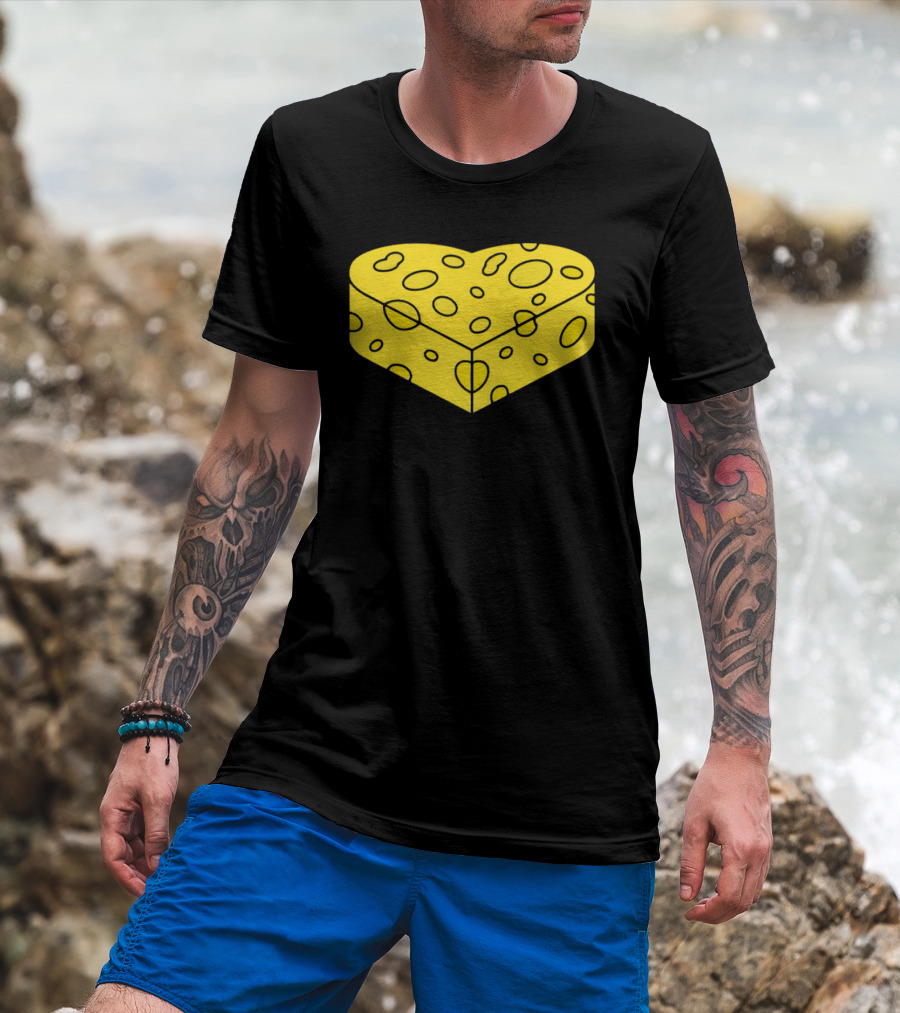 Cheesehead Love Heart-Shaped Cheese Block T-Shirt