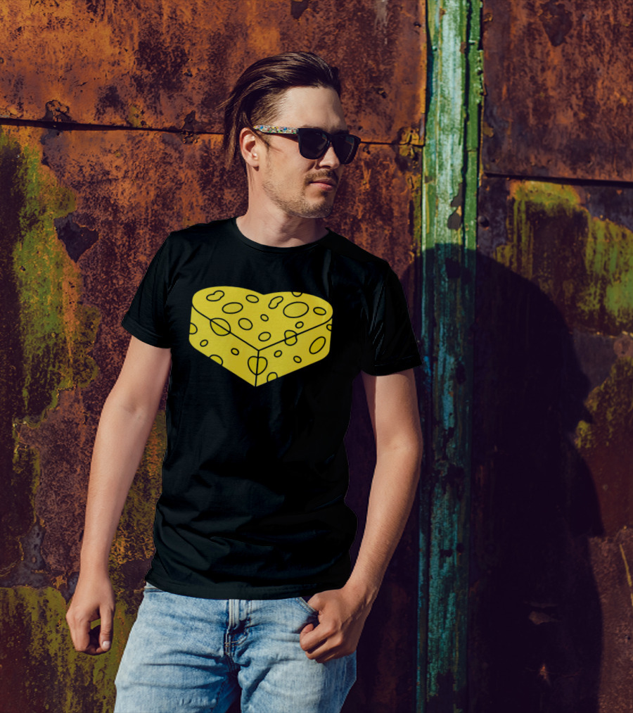 Cheesehead Love Heart-Shaped Cheese Block T-Shirt