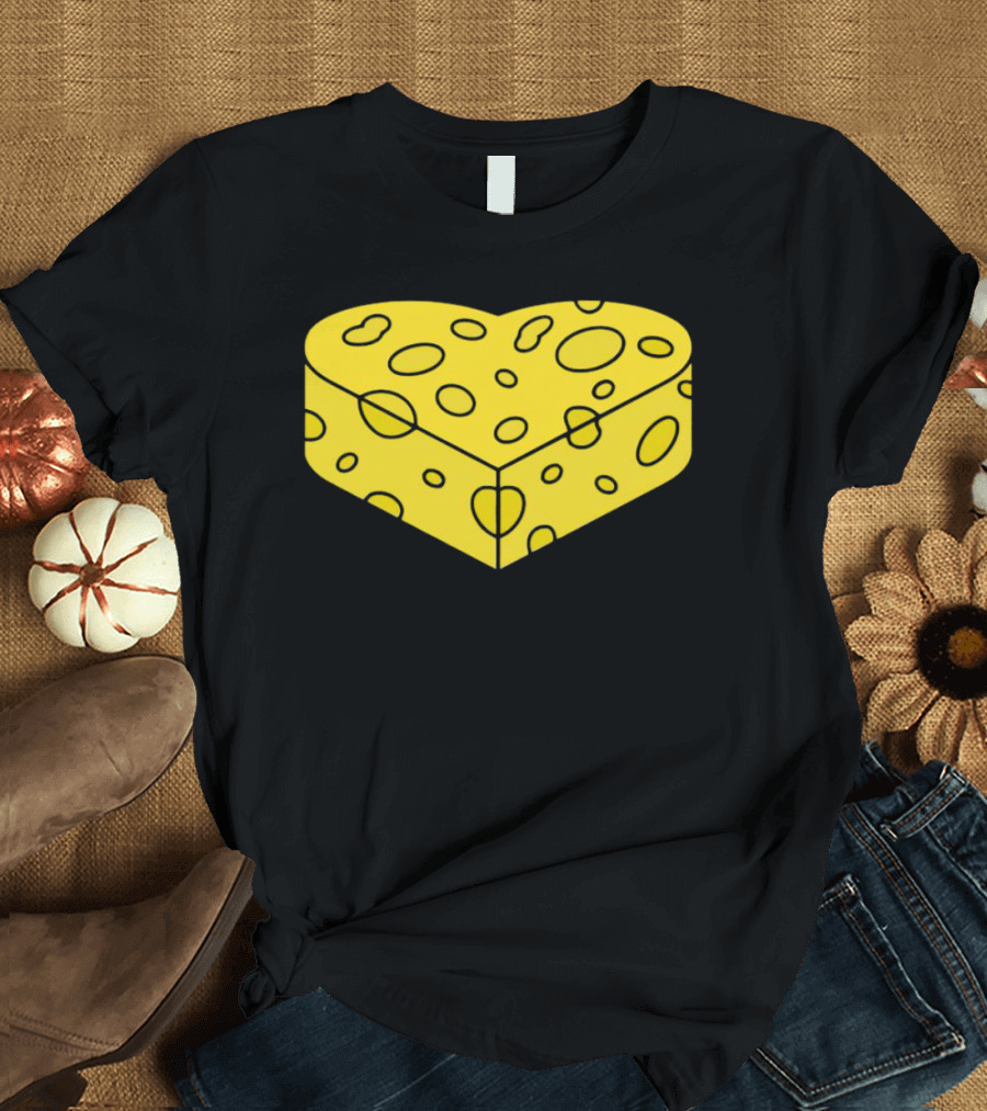 Cheesehead Love Heart-Shaped Cheese Block T-Shirt