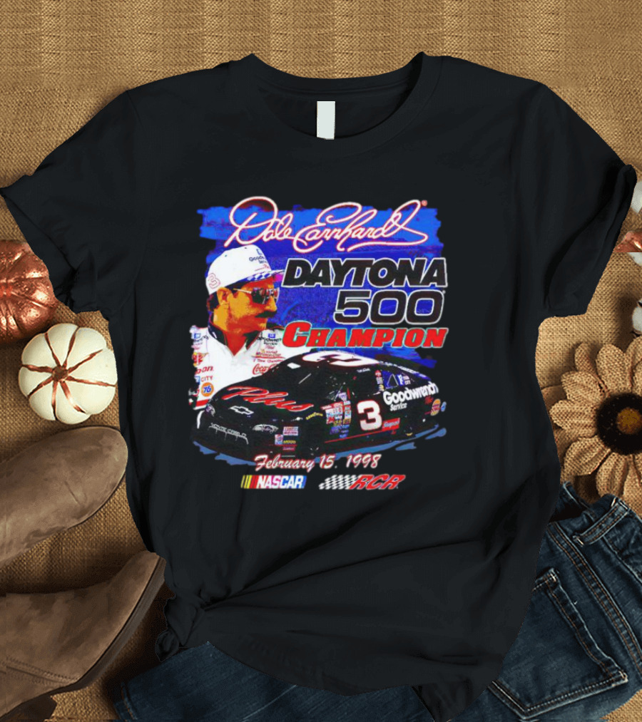 Dale Earnhardt Daytona 500 Champion February 15 1998 NASCAR RCR T-Shirt