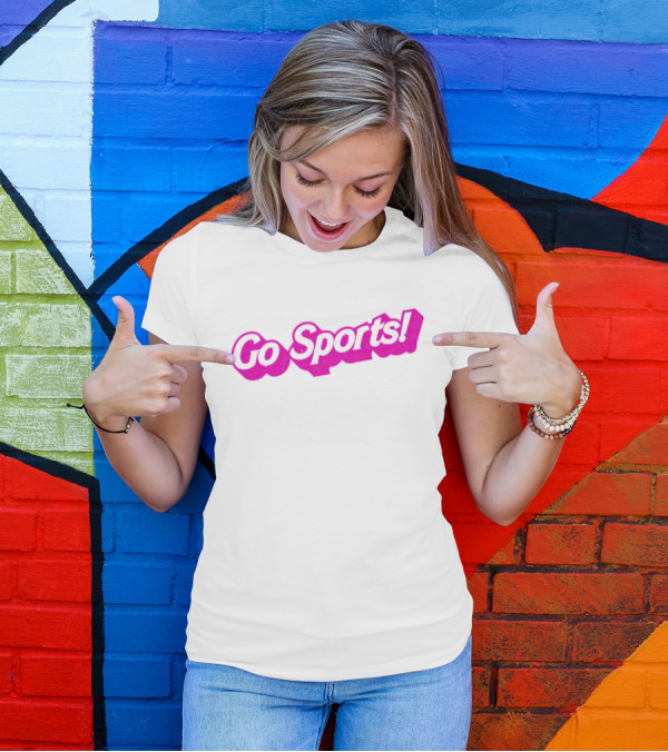 Barbie Go Sports Enthusiast Pink Bold Typography T-Shirt