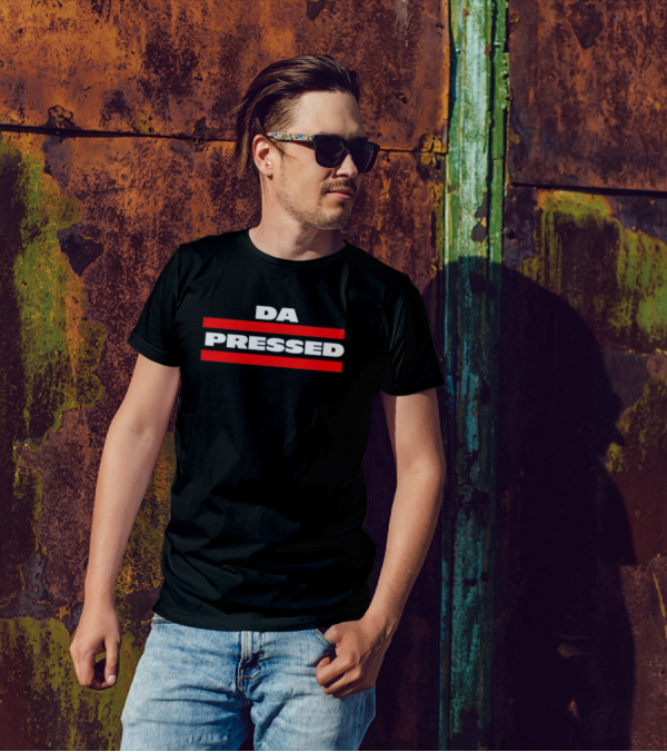 DA PRESSED Parody With Vintage Red And White Bars T-Shirt