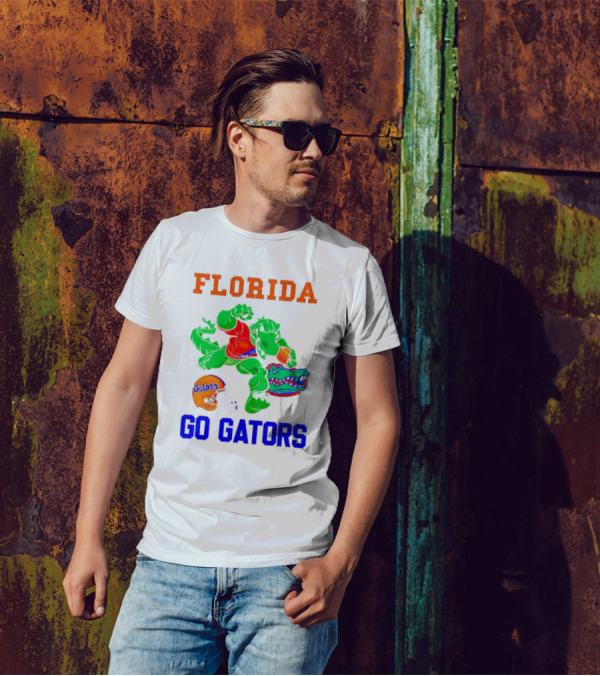 Florida Gators Go Gators Football Alligator With Gators Helmet T-Shirt