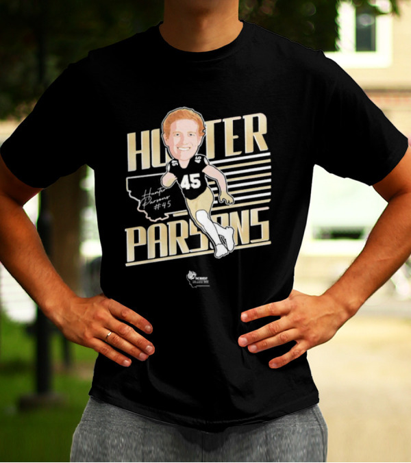 Hunter Parsons #45 Caricature Signature Running T-Shirt
