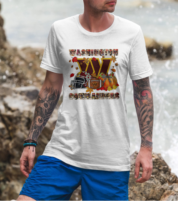 Washington Commanders Fall Helmet Football Pumpkin T-Shirt