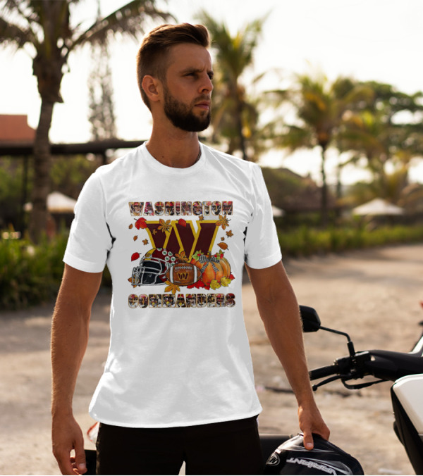 Washington Commanders Fall Helmet Football Pumpkin T-Shirt