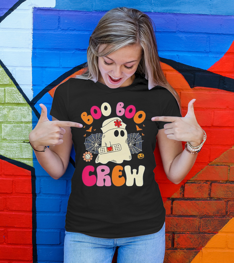 Groovy Boo Boo Crew Funny Nurse Ghost Halloween T-Shirt