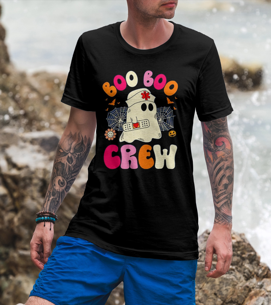 Groovy Boo Boo Crew Funny Nurse Ghost Halloween T-Shirt