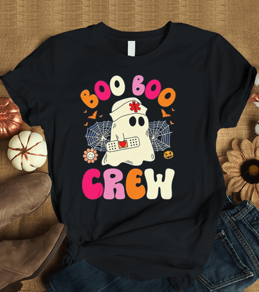 Groovy Boo Boo Crew Funny Nurse Ghost Halloween T-Shirt
