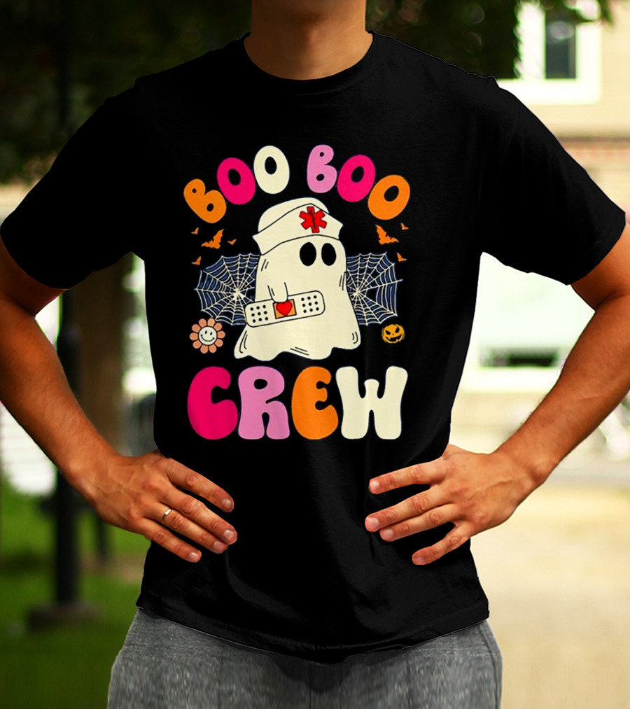 Groovy Boo Boo Crew Funny Nurse Ghost Halloween T-Shirt