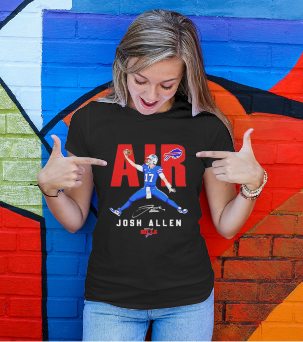 Buffalo Bills Air Josh Allen 17 Signature Football T-Shirt