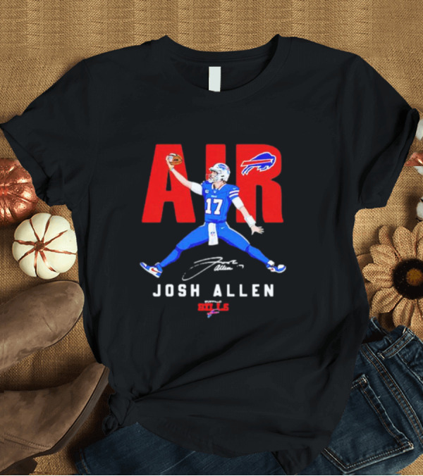 Buffalo Bills Air Josh Allen 17 Signature Football T-Shirt