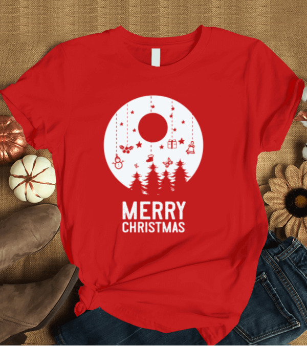 Merry Christmas Snowman Trees Stars And Presents T-Shirt