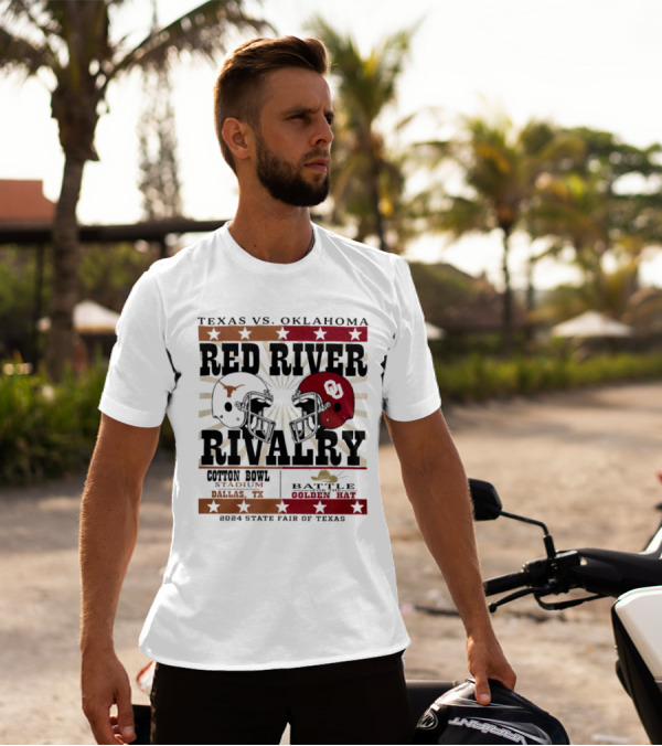 Texas Vs. Oklahoma Red River Rivalry Cotton Bowl Battle For The Golden Hat 2024 State Fair Of Texas T-Shirt