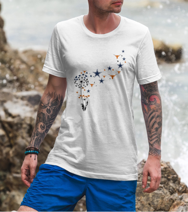 Dandelion Hearts Texas Longhorns Stars Dallas Cowboys T-Shirt