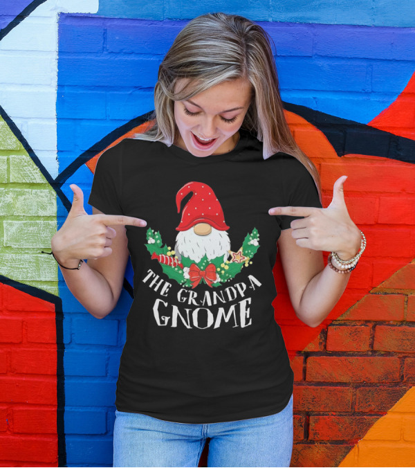 The Grandpa Gnome Funny Matching Family Christmas Party T-Shirt
