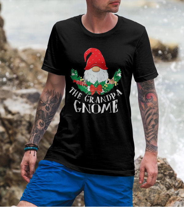 The Grandpa Gnome Funny Matching Family Christmas Party T-Shirt